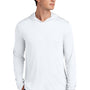 Sport-Tek Mens Posi-UV Pro Moisture Wicking Long Sleeve Hooded T-Shirt Hoodie - White