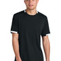 Sport-Tek Mens Club Moisture Wicking Short Sleeve Crewneck T-Shirt - Black/White