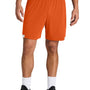 Sport-Tek Mens Club Moisture Wicking Shorts - Deep Orange/White