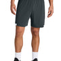 Sport-Tek Mens Club Moisture Wicking Shorts - Iron Grey/White