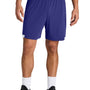 Sport-Tek Mens Club Moisture Wicking Shorts - Purple/White