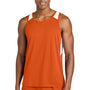Sport-Tek Mens Club Track Tank Top - Deep Orange/White - NEW