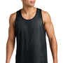 Sport-Tek Mens Moisture Wicking Reversible Mesh Tank Top - Black/White