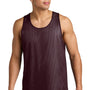 Sport-Tek Mens Moisture Wicking Reversible Mesh Tank Top - Maroon/White