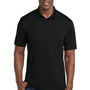 Sport-Tek Mens Competitor Moisture Wicking Short Sleeve Polo Shirt - Black
