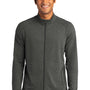 Sport-Tek Mens Flex Fleece Moisture Wicking Full Zip Sweatshirt w/ Pockets - Heather Dark Grey