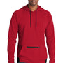 Sport-Tek Mens Strive PosiCharge Hooded Sweatshirt Hoodie w/ Pouch Pocket - Deep Red