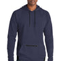 Sport-Tek Mens Strive PosiCharge Hooded Sweatshirt Hoodie w/ Pouch Pocket - True Navy Blue