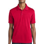 Sport-Tek Mens RacerMesh Moisture Wicking Short Sleeve Polo Shirt - Deep Red
