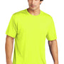 Sport-Tek Mens Re-Compete Moisture Wicking Short Sleeve Crewneck T-Shirt - Neon Yellow