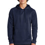 Sport-Tek Mens Re-Compete Fleece Anti Static Hooded Sweatshirt Hoodie w/ Pouch Pocket - True Navy Blue