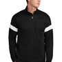 Sport-Tek Mens Moisture Wicking Travel Full Zip Jacket - Black/White