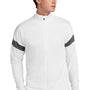 Sport-Tek Mens Moisture Wicking Travel Full Zip Jacket - White/Iron Grey