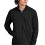 Sport-Tek Mens Sport-Wick Moisture Wicking Full Zip Cadet Jacket - Black