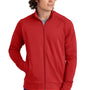 Sport-Tek Mens Sport-Wick Moisture Wicking Full Zip Cadet Jacket - Deep Red