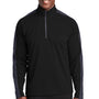 Sport-Tek Mens Sport-Wick Moisture Wicking 1/4 Zip Sweatshirt - Black/Iron Grey - Closeout