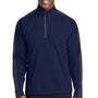 Sport-Tek Mens Sport-Wick Moisture Wicking 1/4 Zip Sweatshirt - True Navy Blue/Iron Grey - Closeout