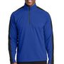 Sport-Tek Mens Sport-Wick Moisture Wicking 1/4 Zip Sweatshirt - True Royal Blue/Black - Closeout