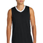 Sport-Tek Mens Rival Basketball Moisture Wicking Reversible Jersey Tank Top - Black/White