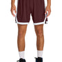 Sport-Tek Mens Rival Moisture Wicking Basketball Shorts - Maroon/White