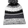 Sport-Tek Hats Unisex Pom Pom Team Beanie - Iron Grey/Black/White