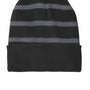 Sport-Tek Hats Unisex Striped Beanie - Black/Iron Grey
