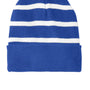 Sport-Tek Hats Unisex Striped Beanie - True Royal Blue/White