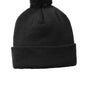 Sport-Tek Hats Unisex Solid Pom Pom Beanie - Black