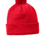 Sport-Tek Hats Unisex Solid Pom Pom Beanie - True Red