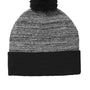 Sport-Tek Hats Unisex Heather Pom Pom Beanie - Black/Heather Grey