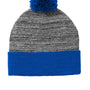 Sport-Tek Hats Unisex Heather Pom Pom Beanie - True Royal Blue/Heather Grey