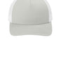 Sport-Tek Hats Mens Adjustable Retro Trucker Hat - Silver Grey/White