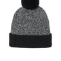 Sport-Tek Hats Mens Halftime Heather Pom Beanie - Black/Silver Grey - COMING SOON