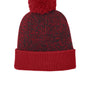 Sport-Tek Hats Mens Halftime Heather Pom Beanie - Dep Red/Black - COMING SOON