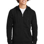 Sport-Tek Mens Drive Fleece Full Zip Hooded Sweatshirt Hoodie w/ Pockets - Black