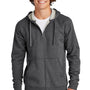 Sport-Tek Mens Drive Fleece Full Zip Hooded Sweatshirt Hoodie w/ Pockets - Heather Graphite Grey