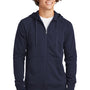 Sport-Tek Mens Drive Fleece Full Zip Hooded Sweatshirt Hoodie w/ Pockets - True Navy Blue