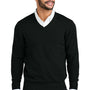 Port Authority Mens Easy Care Long Sleeve V-Neck Sweater - Deep Black