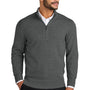Port Authority Mens Easy Care Long Sleeve 1/4 Zip Sweater - Heather Charcoal Grey