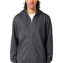 Stanley Stella Mens Cultivator 2.0 Full Zip Hooded Sweatshirt Hoodie w/ Pockets - Heather Dark Grey