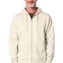 Stanley Stella Mens Cultivator 2.0 Full Zip Hooded Sweatshirt Hoodie w/ Pockets - Natural Raw