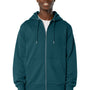 Stanley Stella Mens Cultivator 2.0 Full Zip Hooded Sweatshirt Hoodie w/ Pockets - Stargazer Blue