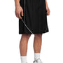 Sport-Tek Mens Moisture Wicking Mesh Reversible Spliced Shorts - Black - Closeout