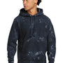 Champion Mens Reverse Weave Scrunch Dye Hooded Sweatshirt Hoodie w/ Pouch Pocket - Navy Blue