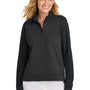 TravisMathew Womens Coveside Wrinkle Resistant 1/4 Zip Sweatshirt - Black