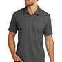 TravisMathew Mens Oceanside Moisture Wicking Short Sleeve Polo Shirt - Heather Black