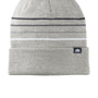 TravisMathew Hats Unisex Striped Cuffed Beanie - Heather Light Grey