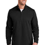 TravisMathew Mens Coveside Wrinkle Resistant 1/4 Zip Sweatshirt - Black