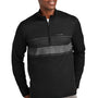 TravisMathew Mens Balboa Chest Stripe 1/4 Zip Sweatshirt w/ Pocket - Black