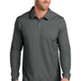 TravisMathew Mens Oceanside Moisture Wicking Long Sleeve Polo Shirt - Heather Black